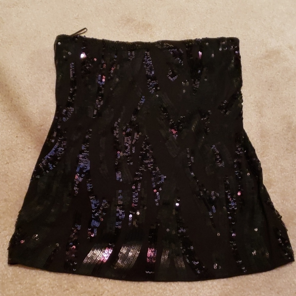 Express black sequin tube top size small
